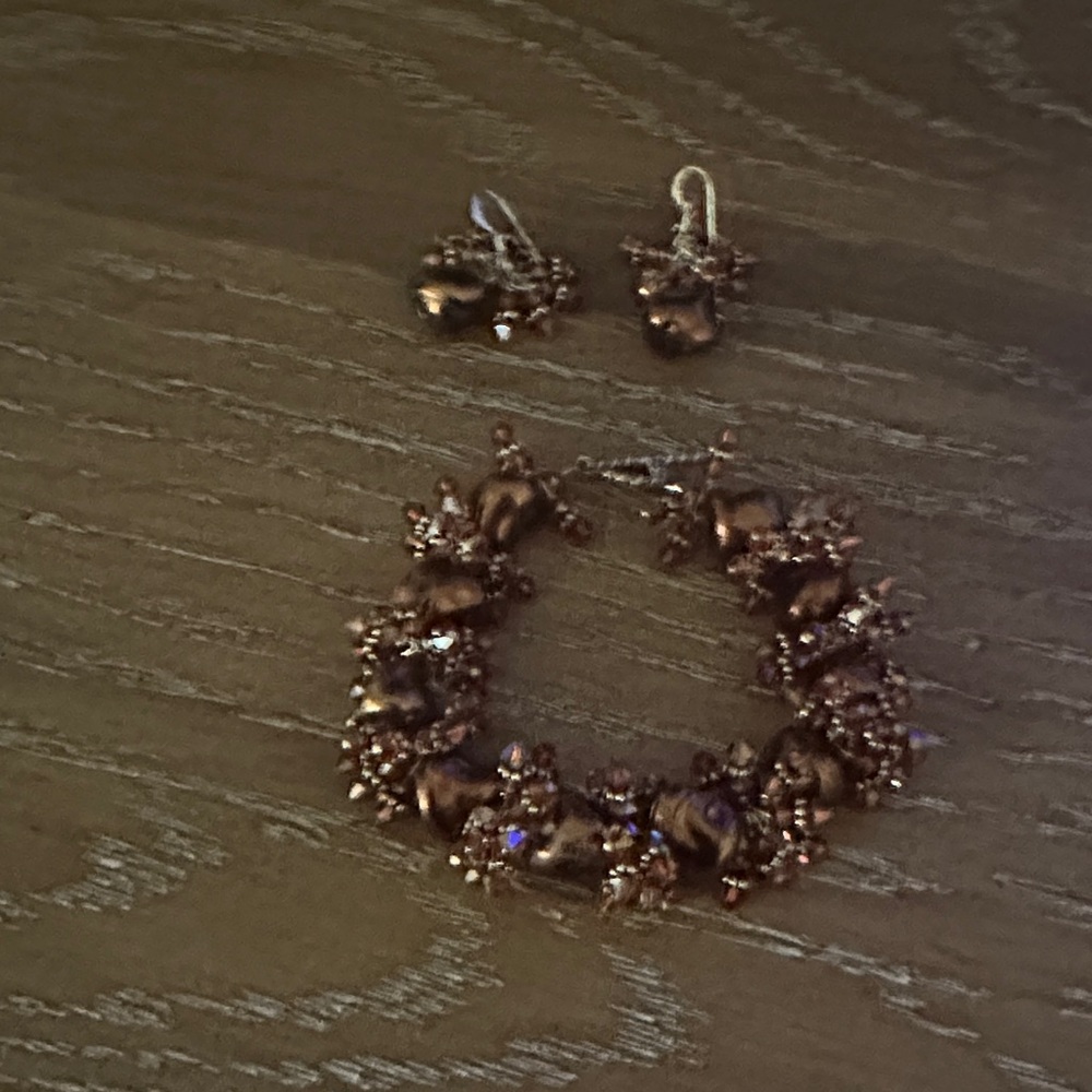 Elegant Brown Beaded Jewelry Set